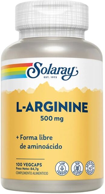 Solaray L-Arginina 500mg 100 Cápsulas Vegetais