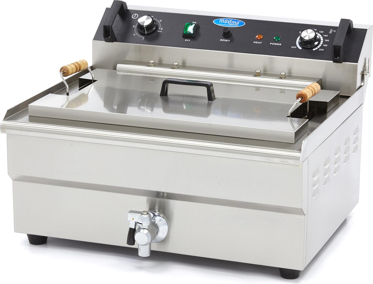 Maxima - Gastro Fritteuse - 30 l - 1 Korb - mit Ablasshahn