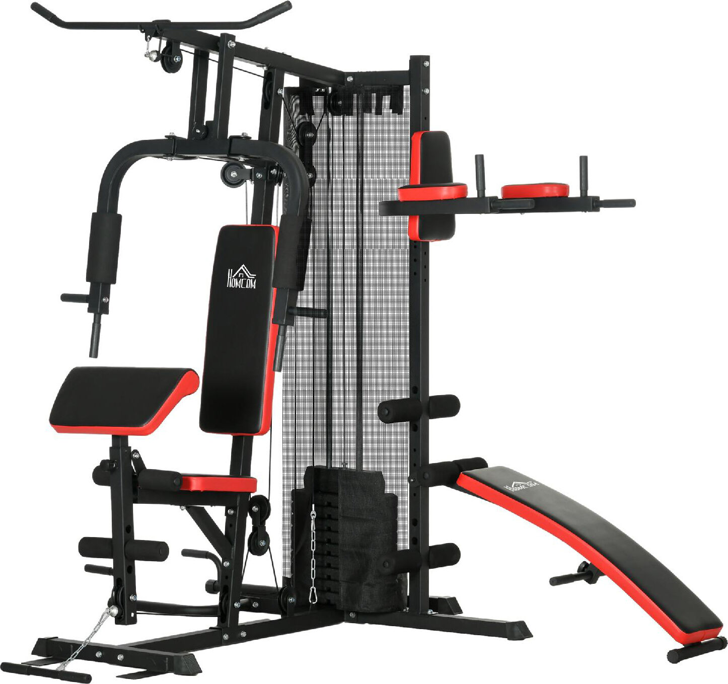 dechome Dha9195 Stazione Fitness Multifunzione Per Allenamento Del Corpo In Acciaio E Pu 225x175x200 Cm Colore Nero - Dha9195