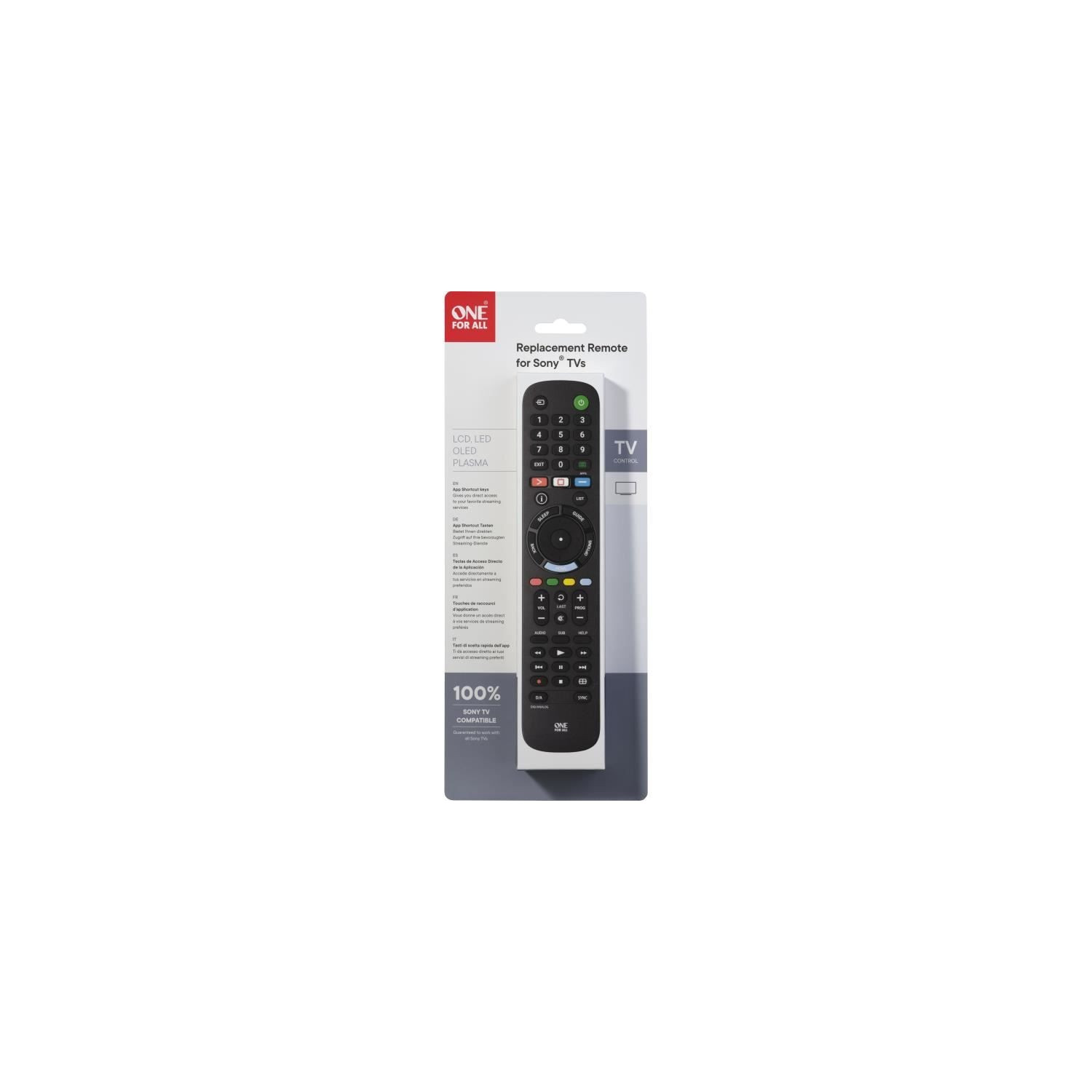 One For All URC4912 vervangende afstandsbediening voor Sony TV