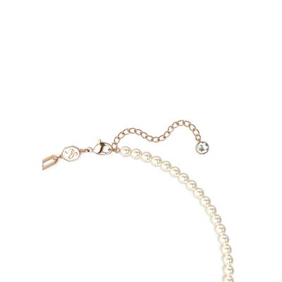 Kette mit Anhänger SWAROVSKI "TEDDY", rosa (roségoldfarben, rosa, weiß), Halsketten, Damen, Metall Perlen, L: 43 B: 15mm, Metall, Perlen, mit Swarovski Kristall, Swarovski Zirkonia und Swarovski Perle, B:15mm