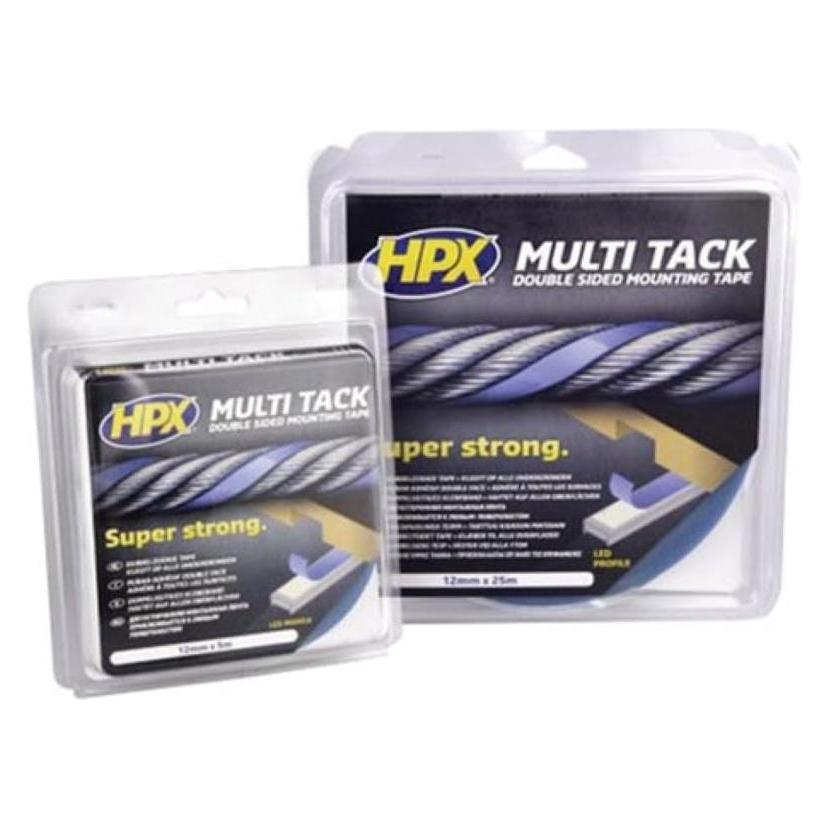 HPX Doppelseitiges Multi-tack Klebeband - halbtransparent - 12 mm x 5 m (1 Stk.) (HPXPA1205)