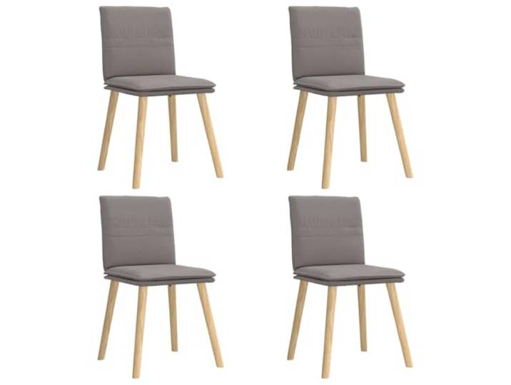 KGHERMDF Esszimmerstühle 4 STK Taupe Stoff Atmungsaktiv, Langlebig, Metall-Holz-Gestell, Dicke Schaumstoffpolsterung, Vielseitig Einsetzbar