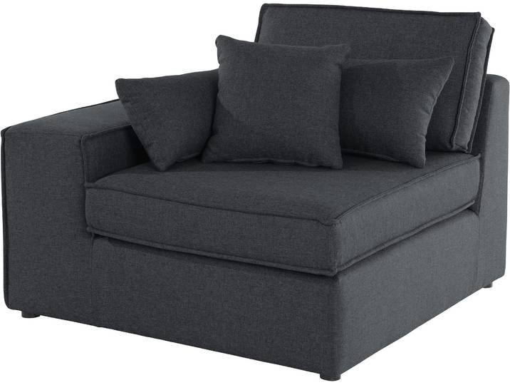Sofaelement, Baumwollmix, Grau (Anthrazit), 100×100 cm, Fester Sitzkomfort, Landhaus, RAUM.ID