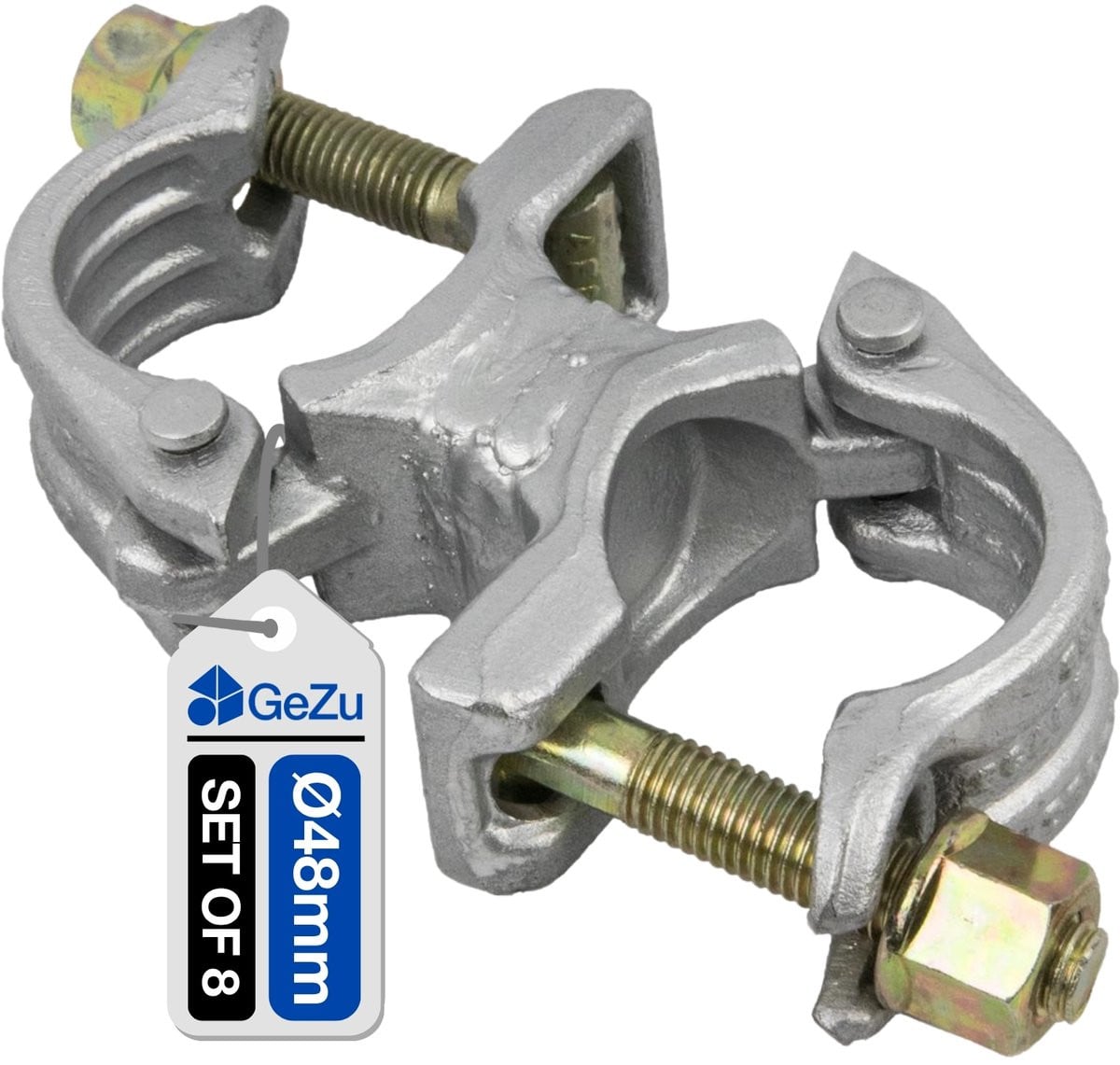 GeZu Impex Parallelkoppeling Ø 48 x 48 mm, Set van 8, Thermisch Verzinkt Staal