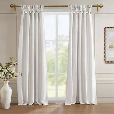 Madison Park Emilia Faux Silk Twist Tab Single Blackout Window Curtain Panel