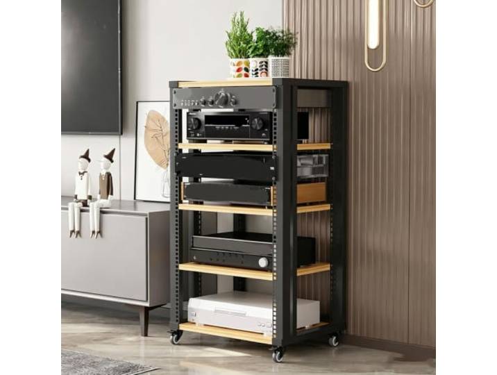 ZSCNYHMT Audio Rack, Verstellbares Mehrstöckiges Regal Audioausrüstung Flexible regalaufteilung, verstärkter rahmen, aufbewahrung für verstärker, receiver und mediengeräte