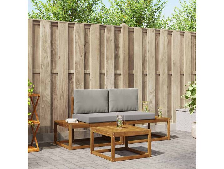 vidaXL Outdoor-Sofagarnitur 3 stk. Natur