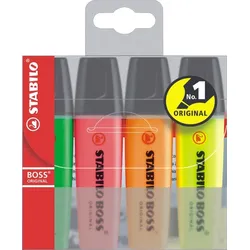 STABILO Textmarker boss original 4er Etui Packung mit 5 Stück