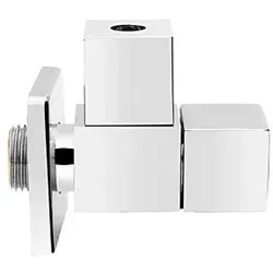 ASW Design-Eckventil 108688 Messing verchromt, kantige Bauform, 1/2" x 10 mm