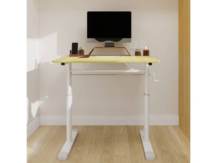 Bureau d'Étude Réglable Enfants et Adultes-Bureau Polyvalent Réglable en Hauteur pour la Maison/le Bureau Bois+Métal et bois+60*80