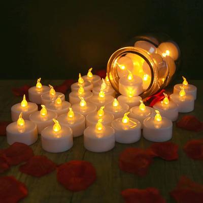 Inspired Finds AmbienceGlow Warm White Flicker LED Tea Lights Set (24 Pack) Safe & Stylish Decorative Candles tea Light Candle 24pcs Pack