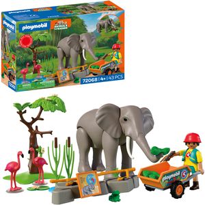 playmobil Spielset Animals & Friends 72068, ab 4 Jahre, Elefant mit Tierpfleger, 43 Teile