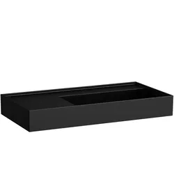Waschtisch Kartell • 460x900x150 1 Hahnloch ohne Überlauf versteckter Ablauf Ablage links weiß