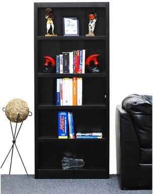 Concepts in Wood 5 Shelf Wood Bookcase, 72 inch Tall