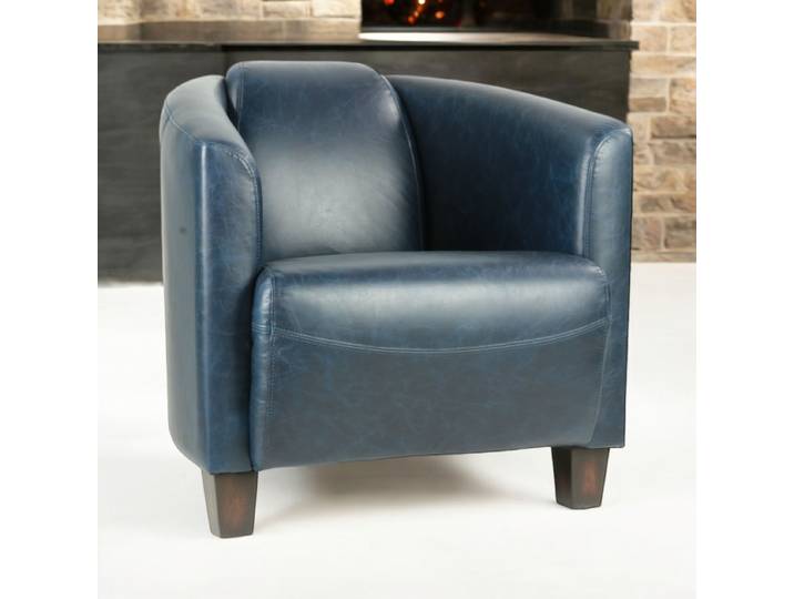 Fauteuil Club Georgio en Cuir - Blue