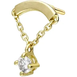 14 Karat Gold Schraubaufsatz mit Außengewinde MOISSANIT + BOGEN + KETTE