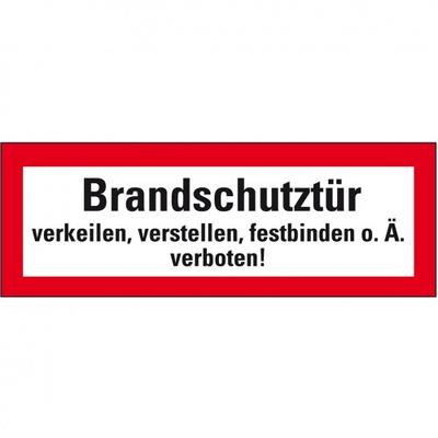 Aufkleber I Feuerwehrschild Brandschutztür verkeilen, verstellen..., KRO, Folie, 297x105mm, DIN 4066