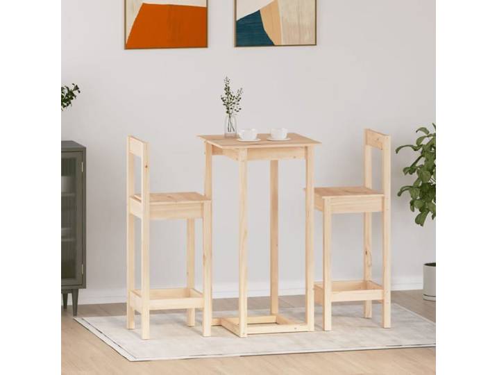 Ensemble de Bar 3 pcs Ensemble de Meubles de Bistro Meubles de Salle à Manger Cuisine Mobilier de Pub Intérieur Bois 3124732