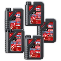 5x Motoröl LIQUI MOLY 20753 Motorbike 4T Synth 10W-40 Street Race Motorrad 1 Liter