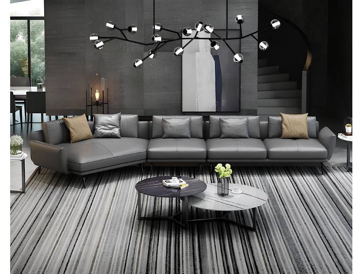 Xlmoebel Ecksofa Elegantes Ecksofa mit Lederpolsterung in modernem Design, Ecksofa, Hergestellt in Europa