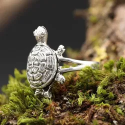 Drachensilber Giftring Schildkröte Schmuck Silber 925/000 Ring 58 - Silber