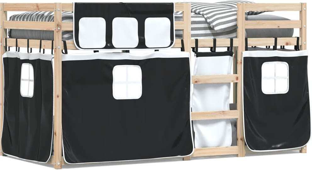 Maison Exclusive - Etagenbett ohne Matratze Schwarz 90x200 cm Massivholz Kiefer
