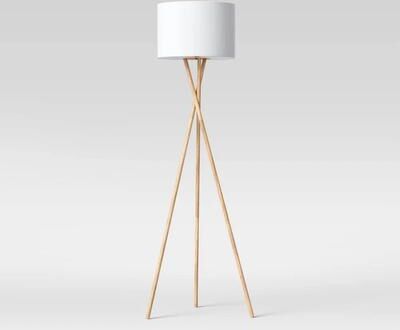 All Categories Goods Natural Tripod Floor Lamp, Elegant Drum Shade, Threshold Design, Metal Base With Wood Finish, LED Compatible Natural Tripod Floor Lamp, Elegant Drum Shade, Threshold Design, Metal Base With Wood Finish, LED Compatible