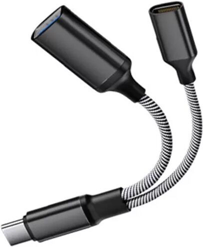 INF Adaptateur Multifonctionnel Type-C vers USB avec Charge PD 60W et OTG Le noir