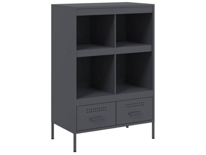 HGFDVCMR Highboard Anthrazit 68x39x101,5 cm Metall Schrank Industrie Beistellschrank aus kaltgewalztem Stahl mit Fächern und Schubladen für Wohnzimmer und Schlafzimmer.