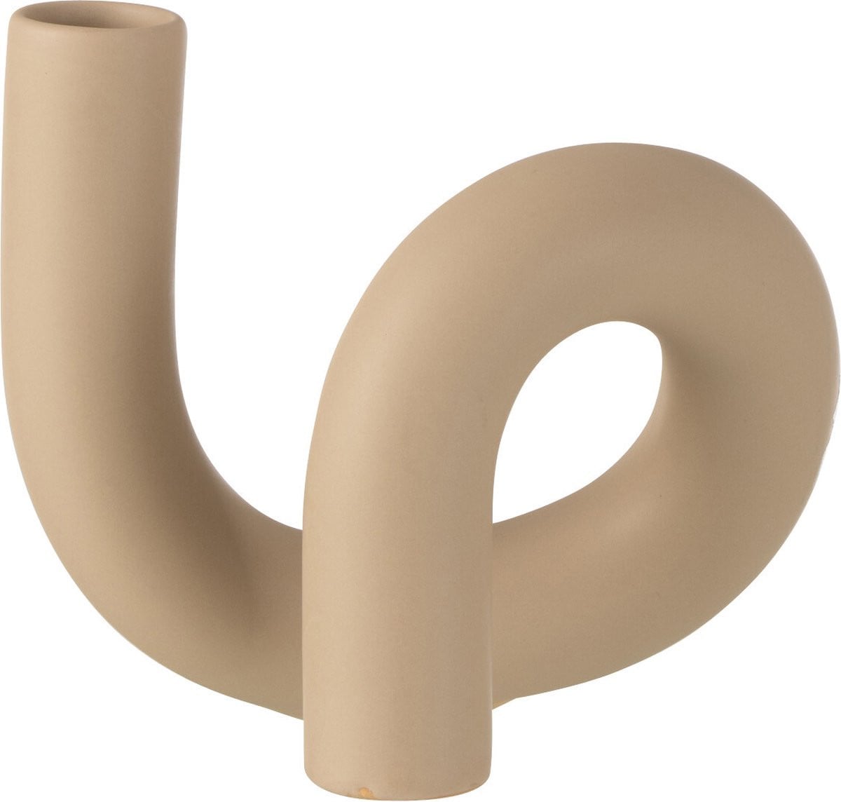 J-Line kaarsenhouder Torsie beige keramiek