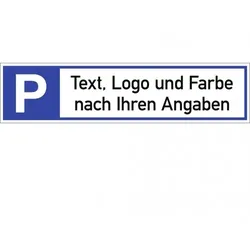 Dreifke® Schild, Parkplatzreservierer - Text, Logo und Farbe nach Ihren Angaben, Alu, 460x110 mm