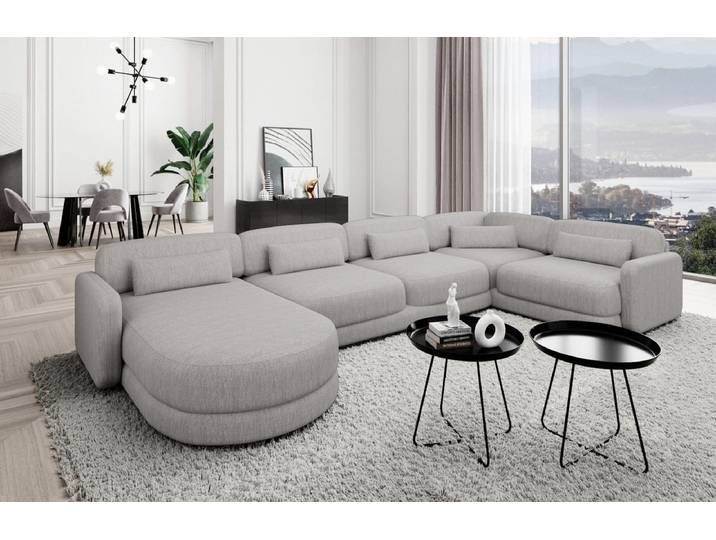 Wohnlandschaft Valencia U-Form aus Stoff
