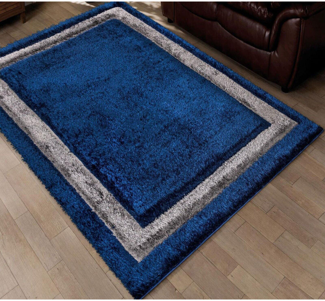 Rio Alemanno Geometric Berber Indoor / Outdoor Blue Rectangle 80 x 150cm