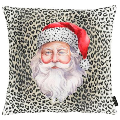 Dekokissen APELT "Santa", grau (grau, bedruckt), B:46cm L:46cm, Polyester, Dekokissen_Sitzkissen_Kissenhüllen