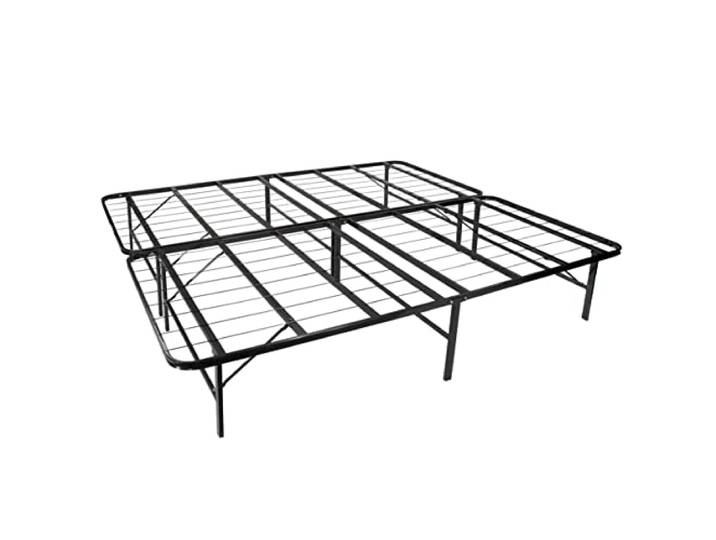 MOG/i-Flair 180x200x35,5 cm Metallbett Plattform Bettgestell Bett Unterbettbewahrung und Saugroboter Freundlich, SCHWARZ