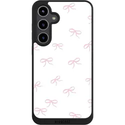 Nivocase Handyhülle für Samsung Galaxy S24+ Hülle NIVOpure Case Schwarz Muster Schleife Schleifen (Samsung Galaxy S24+), Smartphone Hülle, Schwarz