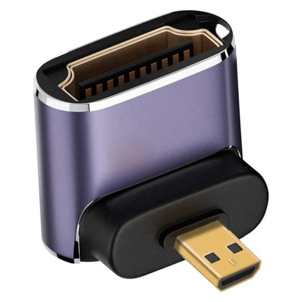PowerGuard Micro HDMI auf HDMI 2.1 90-Grad Winkel Up Adapter (HDMI) (D8K-04)