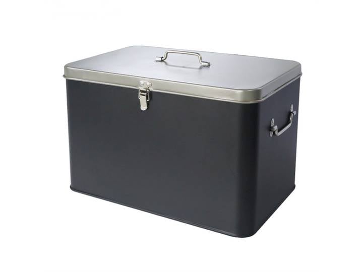 Boîte de rangement de grande capacité avec couvercle, coffre de rangement en métal, grande boîte de rangement de bureau, boîte à pain, conteneur de pique-nique extérieur, organisateur de maison