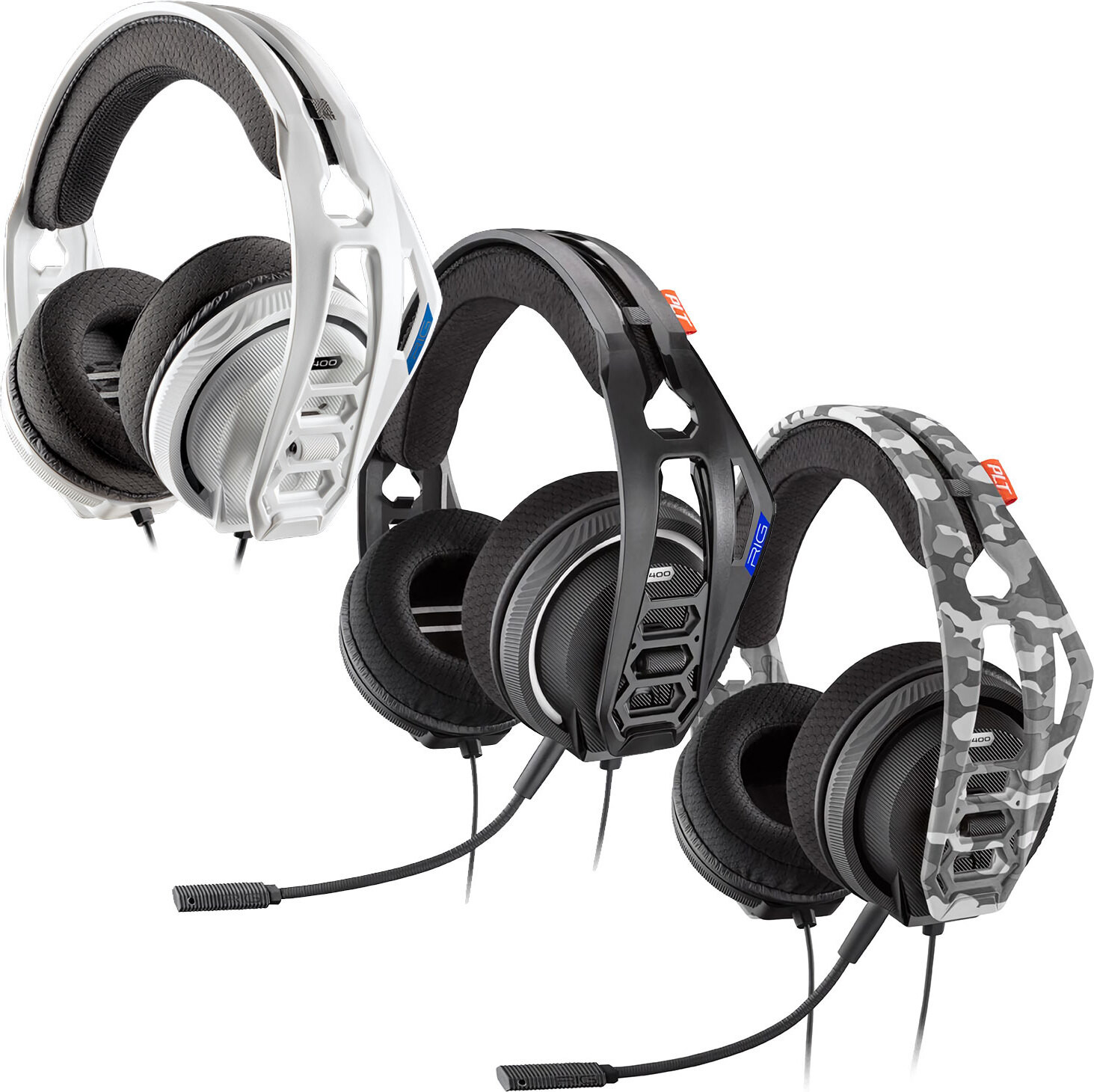 Poly Plantronics RIG 400HS stereo-hoofdtelefoon met microfoon voor PS4, PC en Mac, wit