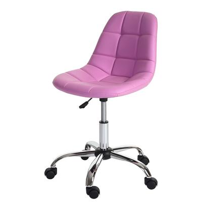 Décoshop26 - Drehbarer Bürostuhl/Hocker auf Rollen aus rosafarbenem Kunststoff 04_0002032