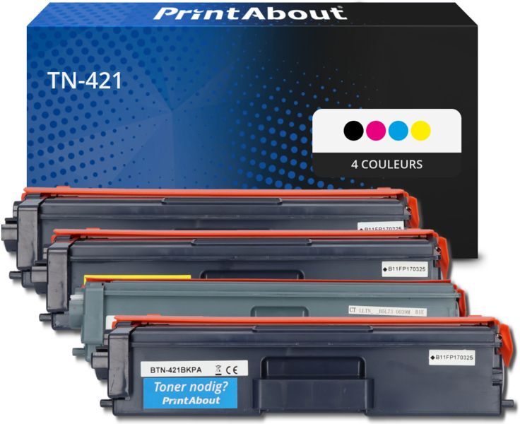 PrintAbout Toner compatible Brother TN-421 - 4 couleurs - Multipack 4 couleurs
