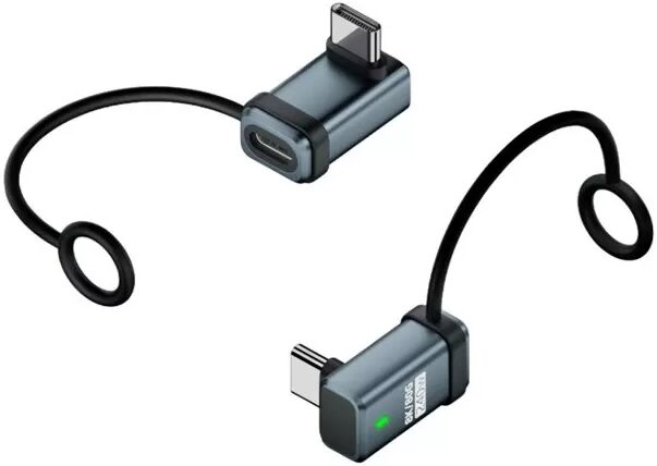 INF 240W USB-C Stecker auf Stecker 3D Winkeladapter - 120Gbps Datenübertragung (2er-Pack) Blau