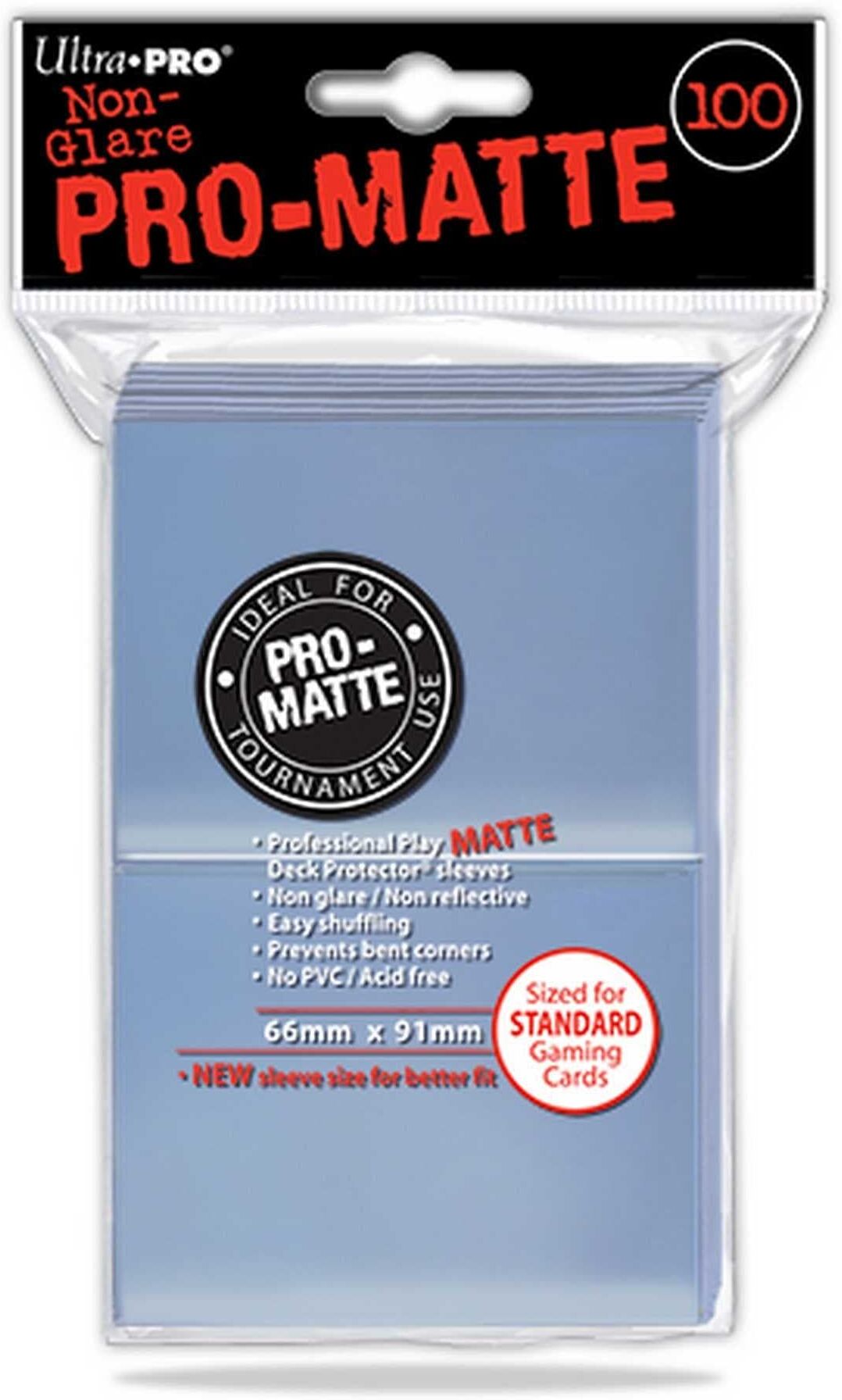 Ultra PRO Pro-Matte Clear Standard Deck Protectors 100 Pack for Card Games - 100 Clear Sleeves