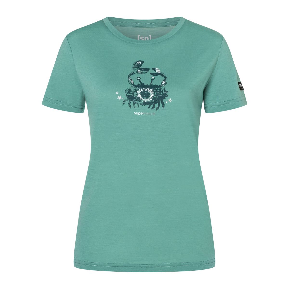 Super.Natural W MRS Crab Tee lagoon green/various (92H) S SNWP0324292HS