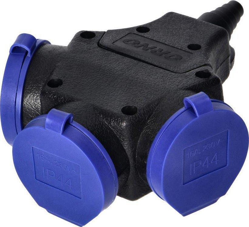 ORNO Schakelaar IP44 3*2P+A Schuko 16A 230V AC ON-13209GS