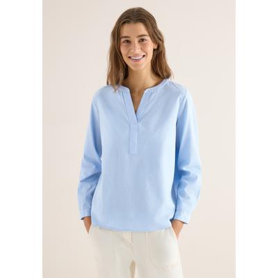 Langarmbluse CECIL, Damen, Gr. XL (44), blau (cloud blau), Web, 75% Baumwolle, 25% Modal, unifarben, normal normal, Rundhals, Bündchen, Blusen, im soften Baumwoll-Mix