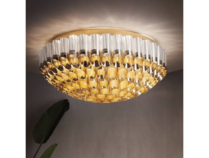 Odeon Ceiling Plafonnier, doré, Ø 102 cm - Slamp - Salon / séjour - Design - Plastique - Rond