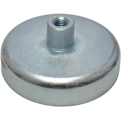 8 Ferrit-Topfmagnete mit Gewindebuchse 50 mm | 18,5 mm | Ferrit, Edelstahl, silber