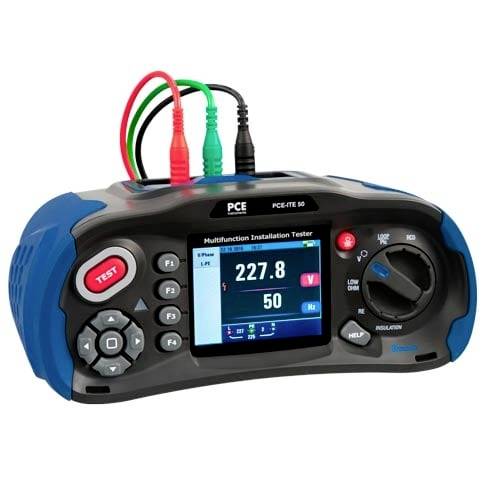 PCE Instruments Installationstester PCE-ITE 50 VDE 0100 |Schleifenwiderstand L-N L-PE N-PE |FI Teststrom einstellb. uvm